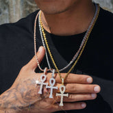 Circle Cross 925 Sterling Silver Moissanite Pendant